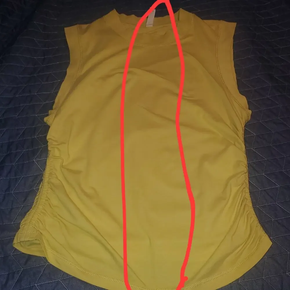 Daily Practice by Anthropologie Size L Ruched Mock-Neck Chartreuse Tank Stretch - Picture 2 of 9